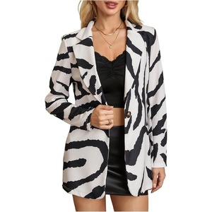 image:imageFloerns Womens Casual Long Sleeve Graphic Colorful Blazer Work Suit JacketZebra Print