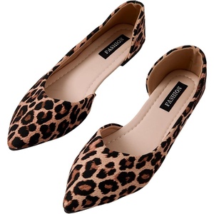 image:imageFloerns Womens Elegant Flats Pointed Toe Slip On Work Dressy Ballet FlatsLeopard Brown