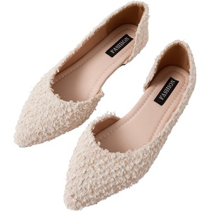 image:imageFloerns Womens Elegant Flats Pointed Toe Slip On Work Dressy Ballet FlatsWhite Ivory
