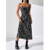 image:imageFloerns Women Going Out Floral Backless Cami Spaghetti Strap Midi Sun DressBlack Multi