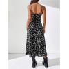 image:imageFloerns Women Going Out Floral Backless Cami Spaghetti Strap Midi Sun DressBlack Multi