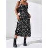 image:imageFloerns Women Going Out Floral Backless Cami Spaghetti Strap Midi Sun DressBlack Multi