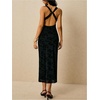 image:imageFloerns Womens Elegant V Neck Long Dress Floral Criss Cross Backless Wedding Guest DressesBlack