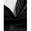 image:imageFloerns Womens Faux Leather Halter Dress Draped Front Ruched Bodycon Date Night Mini DressesBlack