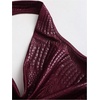 image:imageFloerns Womens Faux Leather Halter Dress Draped Front Ruched Bodycon Date Night Mini DressesBurgundy