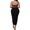 image:imageFloerns Womens Plus Size Shiny Corset Ruched Slit Hem Cocktail Dresses