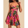 image:imageFloerns Womens Summer Floral Cami Beach Dress Cut Out Spaghetti Strap Flared Beach DressesHot Pink