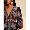 image:imageFloerns Womens Tropical Mini Dress Lantern Sleeve V Neck Beach Vacation Summer DressesBlack