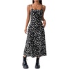 image:imageFloerns Women Going Out Floral Backless Cami Spaghetti Strap Midi Sun DressBlack Multi