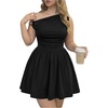 image:imageFloerns Womens Plus Size Off The Shoulder A Line Going Out Mini DressesBlack