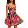 image:imageFloerns Womens Summer Floral Cami Beach Dress Cut Out Spaghetti Strap Flared Beach DressesHot Pink