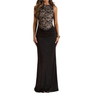 image:imageFloerns Womens Elegant Mesh Sleeveless Maxi DressBlack