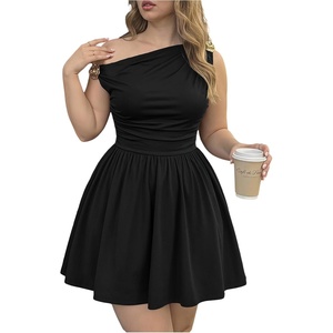 image:imageFloerns Womens Plus Size Off The Shoulder A Line Going Out Mini DressesBlack
