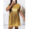 image:imageFloerns Women Plus Size Metallic Party Night Out T Shirt Short DressesGold