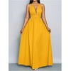 image:imageFloerns Women Wedding Guest Dinner V Neck Halter Backless Flowy Maxi DressYellow