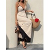 image:imageFloerns Womens Backless V Neck Maxi Dress Spaghetti Strap Flowy DressesApricot