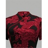 image:imageFloerns Womens Cheongsam Chinese Traditional Dragon Print Qipao Bodycon Mini DressBlack and Red