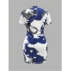 image:imageFloerns Womens Cheongsam Chinese Traditional Dragon Print Qipao Bodycon Mini DressBlue