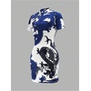 image:imageFloerns Womens Cheongsam Chinese Traditional Dragon Print Qipao Bodycon Mini DressBlue