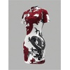 image:imageFloerns Womens Cheongsam Chinese Traditional Dragon Print Qipao Bodycon Mini DressRed Multi