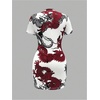 image:imageFloerns Womens Cheongsam Chinese Traditional Dragon Print Qipao Bodycon Mini DressRed Multi