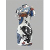 image:imageFloerns Womens Cheongsam Chinese Traditional Dragon Print Qipao Bodycon Mini DressWhite Multi