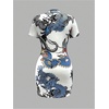image:imageFloerns Womens Cheongsam Chinese Traditional Dragon Print Qipao Bodycon Mini DressWhite Multi