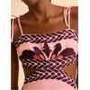 image:imageFloerns Womens Cut Out Tropical Maxi Dress Bow Tie Shoulder Cami Vacation DressesPink
