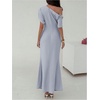 image:imageFloerns Womens Elegant Off Shoulder Ruched Wedding Guest Maxi DressBlue