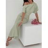 image:imageFloerns Womens Elegant Off Shoulder Ruched Wedding Guest Maxi DressGreen