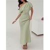 image:imageFloerns Womens Elegant Off Shoulder Ruched Wedding Guest Maxi DressGreen