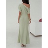 image:imageFloerns Womens Elegant Off Shoulder Ruched Wedding Guest Maxi DressGreen