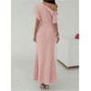 image:imageFloerns Womens Elegant Off Shoulder Ruched Wedding Guest Maxi DressPink