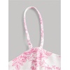 image:imageFloerns Womens Floral Print A Line Cami Dress Sleeveless Flared Short Corset DressesPink and Beige