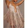 image:imageFloerns Womens Fringe Halter Dress Open Back Party Bodycon Mini DressesKhaki