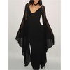 image:imageFloerns Womens Gothic Halter Bell Long Sleeve V Neck Bodycon Maxi DressBlack