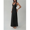 image:imageFloerns Womens Halter Neck Maxi Dress Sleeveless Wedding Guest DressesBlack