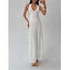 image:imageFloerns Womens Halter Neck Maxi Dress Sleeveless Wedding Guest DressesWhite