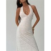 image:imageFloerns Womens Halter Neck Maxi Dress Sleeveless Wedding Guest DressesWhite