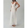 image:imageFloerns Womens Halter Neck Maxi Dress Sleeveless Wedding Guest DressesWhite