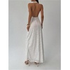 image:imageFloerns Womens Halter Neck Maxi Dress Sleeveless Wedding Guest DressesWhite