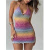 image:imageFloerns Womens Ombre Backless Halter Mini Dress Sleeveless Knit DressesPink Multi