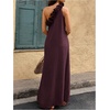 image:imageFloerns Womens One Shoulder Side Slit Maxi Dress 3D Flower Flowy DressesBurgundy