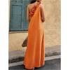 image:imageFloerns Womens One Shoulder Side Slit Maxi Dress 3D Flower Flowy DressesOrange