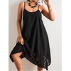 image:imageFloerns Womens Plus Size Boho Flowy Cami Dress Spaghetti Strap Vacation Midi DressesDark Black