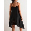 image:imageFloerns Womens Plus Size Boho Flowy Cami Dress Spaghetti Strap Vacation Midi DressesDark Black