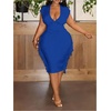 image:imageFloerns Womens Plus Size Fringe Midi Dress Deep V Neck Cocktail DressesBlue