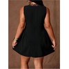 image:imageFloerns Womens Plus Size Lace Dress Cut Out Twist V Neck A Line DressesBlack