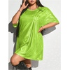 image:imageFloerns Womens Plus Size Metallic PU Leather T Shirt Rave Outfits DressGreen
