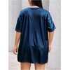 image:imageFloerns Womens Plus Size Metallic PU Leather T Shirt Rave Outfits DressRoyal Blue